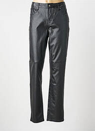 Pantalon slim tissage enduit taille normale noir ZHENZI femme