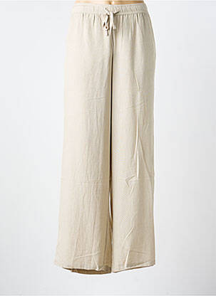 Pantalon large tissage crêpe taille normale beige ZHENZI femme