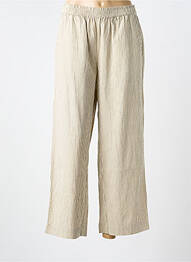 Pantalon 7/8 taille haute taille haute beige KAFFE femme