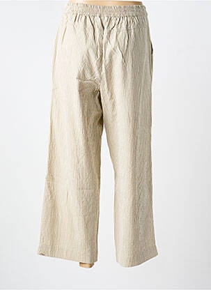 Pantalon 7/8 taille haute taille haute beige KAFFE femme