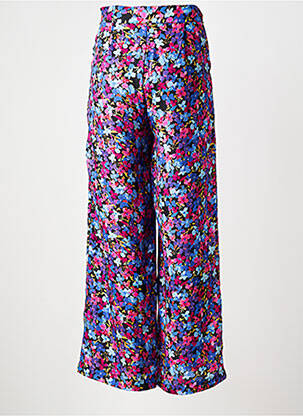 Pantalon large fermeture zip latéral taille normale bleu LEO & UGO femme