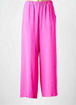 Pantalon large tissage crêpe taille normale rose REVER MILE femme