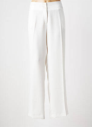 Pantalon droit tissage crêpe taille normale blanc EVA KAYAN femme