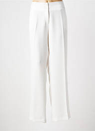 Pantalon droit tissage crêpe taille normale blanc EVA KAYAN femme