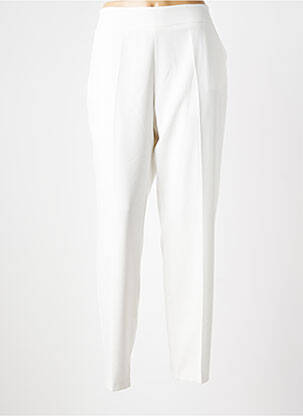 Pantalon droit stretch taille normale blanc GREGORY PAT femme