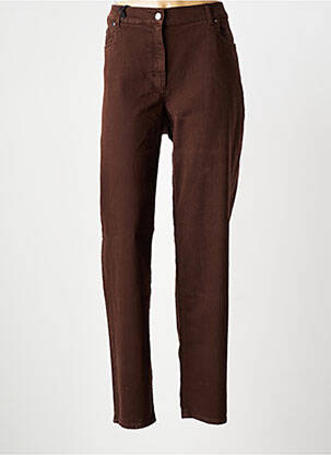 Pantalon droit stretch taille normale marron ZRS TIMELESS femme
