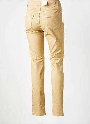 Pantalon slim tissage popeline taille normale beige PARA MI femme