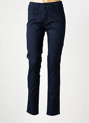 Pantalon slim tissage popeline taille normale bleu PARA MI femme