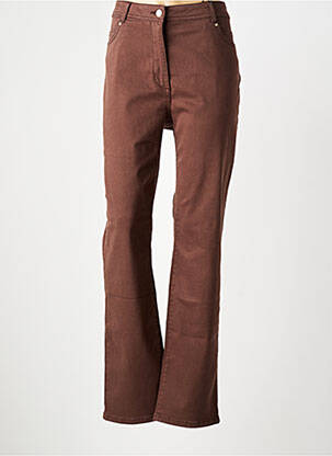 Pantalon droit stretch taille normale marron JULIE GUERLANDE femme