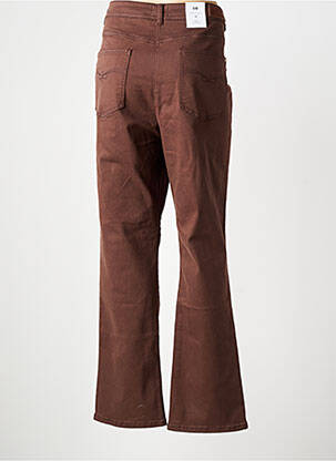 Pantalon droit stretch taille normale marron JULIE GUERLANDE femme