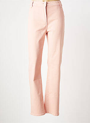 Pantalon droit stretch taille normale rose JULIE GUERLANDE femme