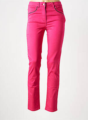 Pantalon slim tissage popeline taille normale rose DIANE LAURY femme