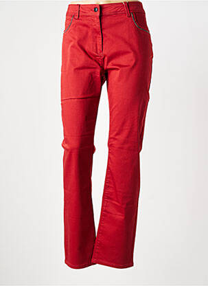 Pantalon droit stretch taille normale rouge DIANE LAURY femme