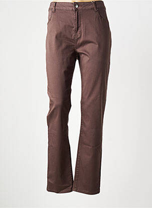 Pantalon droit stretch taille normale marron DIANE LAURY femme