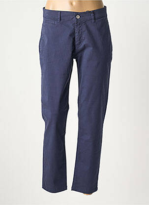 Pantalon chino tissage popeline taille normale bleu PARA MI femme