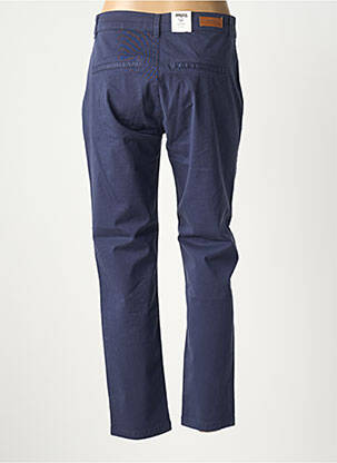 Pantalon chino tissage popeline taille normale bleu PARA MI femme
