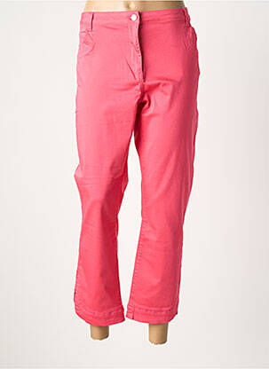 Pantalon 7/8 tissage popeline taille normale rose DIANE LAURY femme