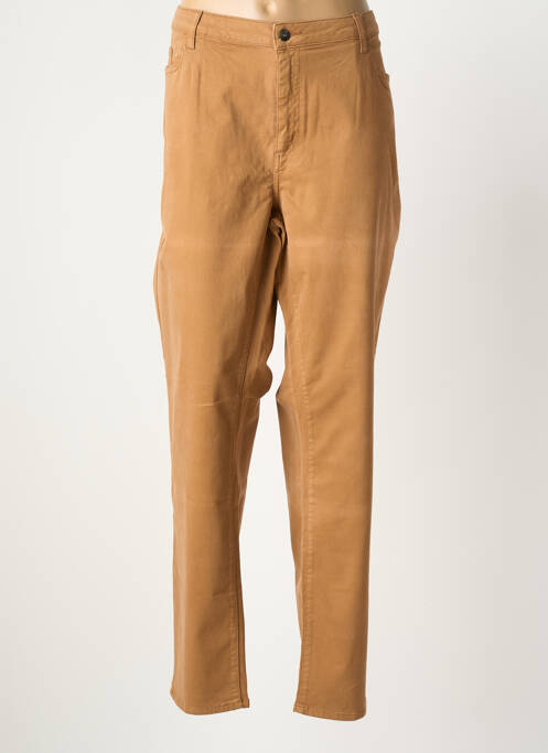 Jeans coupe slim stretch taille normale marron FRANCE RIVOIRE femme