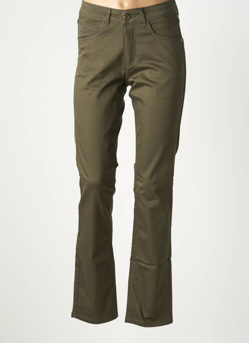 Jeans coupe slim poches taille haute vert PARA MI femme
