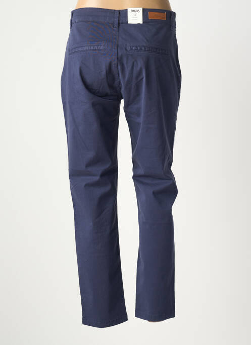 Pantalon chino tissage popeline taille normale bleu PARA MI femme