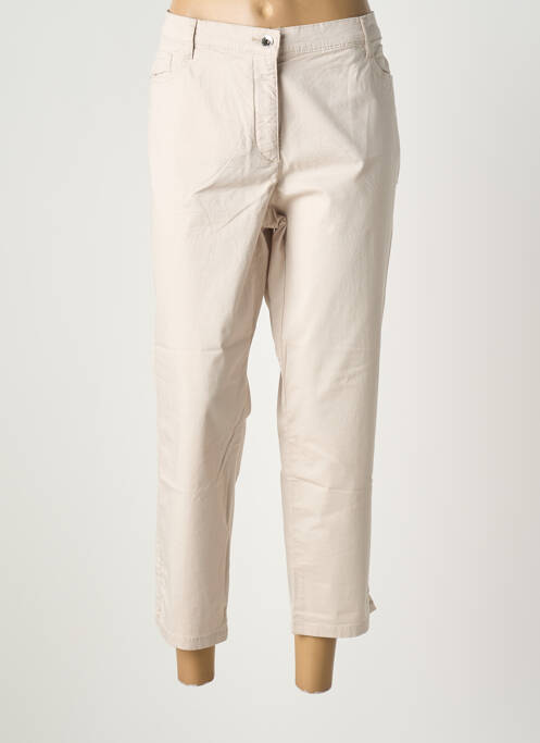 Pantalon 7/8 tissage popeline taille normale beige BETTY BARCLAY femme