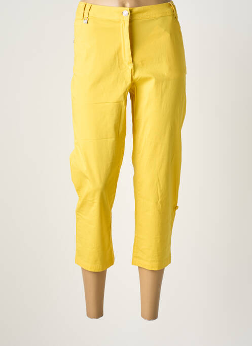 Pantacourt stretch taille normale jaune AGATHE & LOUISE femme