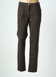 Jeans coupe slim stretch taille normale marron JOCAVI femme