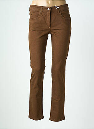 Jeans skinny tissage brut taille normale marron ZRS TIMELESS femme