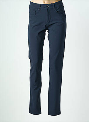 Pantalon slim tissage popeline taille normale bleu PARA MI femme