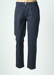 Pantalon chino tissage popeline taille normale bleu PARA MI femme