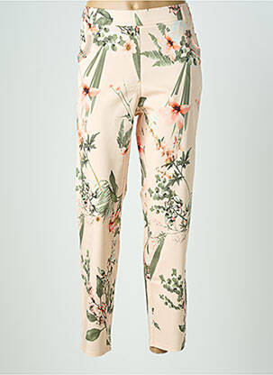 Pantalon slim tissage popeline taille normale rose FRANK WALDER femme