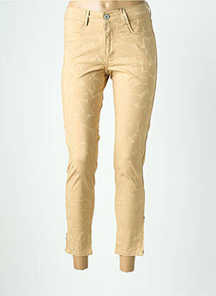 Pantalon 7/8 stretch taille normale beige PARA MI femme