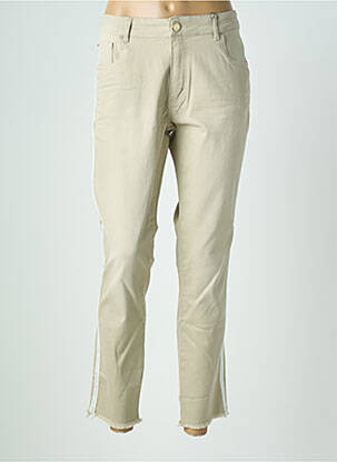 Pantalon 7/8 stretch taille normale beige PARA MI femme