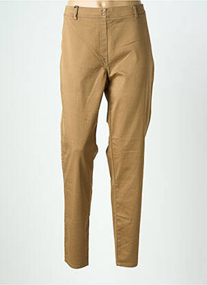 Pantalon slim stretch taille normale marron EAST DRIVE femme