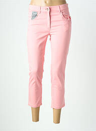 Pantacourt stretch taille normale rose ZERRES femme