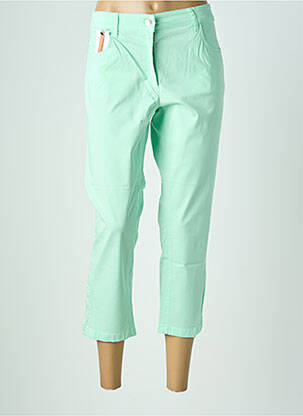 Pantacourt stretch taille normale vert ZERRES femme