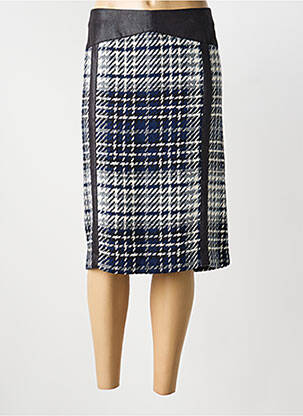 Jupe mi-longue coupe droite bleu FRANCE RIVOIRE femme