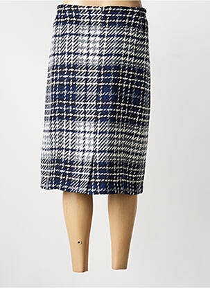 Jupe mi-longue coupe droite bleu FRANCE RIVOIRE femme