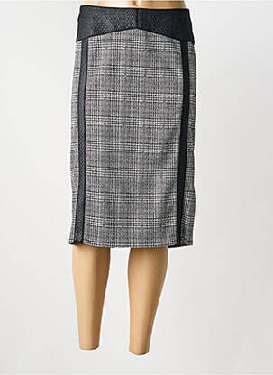 Jupe mi-longue coupe droite noir FRANCE RIVOIRE femme