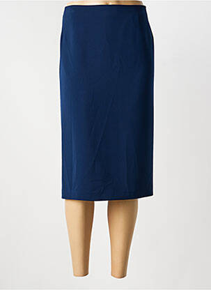 Jupe mi-longue coupe droite bleu MODISSIMO femme