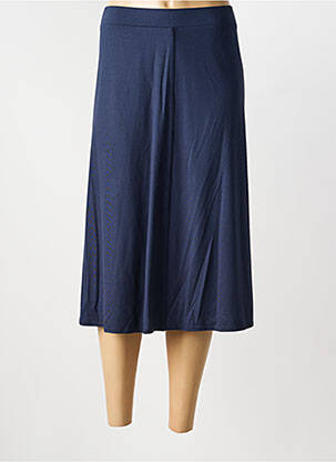 Jupe mi-longue coupe droite bleu FRANK WALDER femme