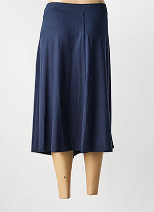 Jupe mi-longue coupe droite bleu FRANK WALDER femme