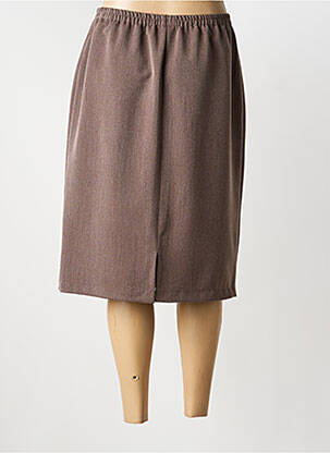 Jupe mi-longue stretch marron FRANCE RIVOIRE femme