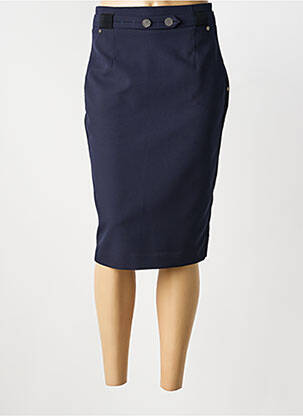 Jupe mi-longue stretch bleu EVA KAYAN femme