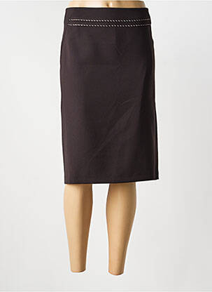 Jupe mi-longue coupe droite marron AVERSIA femme
