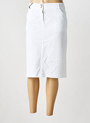 Jupe mi-longue coupe droite blanc EAST DRIVE femme