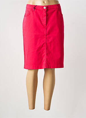 Jupe mi-longue coupe droite rose EAST DRIVE femme