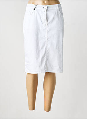Jupe mi-longue coupe droite blanc EAST DRIVE femme