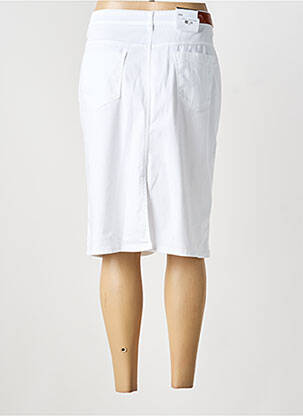 Jupe mi-longue coupe droite blanc EAST DRIVE femme