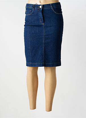Jupe mi-longue stretch bleu EAST DRIVE femme